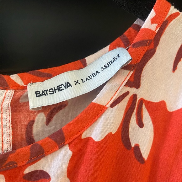 Batsheva Red Floral Ruffle Maxi Dress - Picture 4 of 6